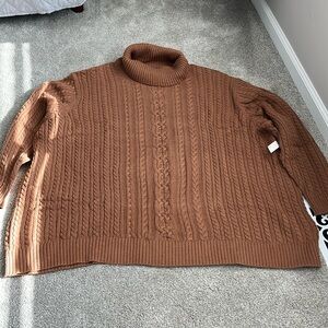 NWT women’s sweater size 6x from Amazon color camel